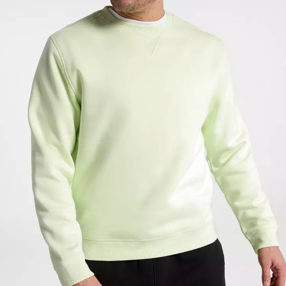 DSG Men's Classic Fleece Crew, Pale Neon Green, Large, NWT